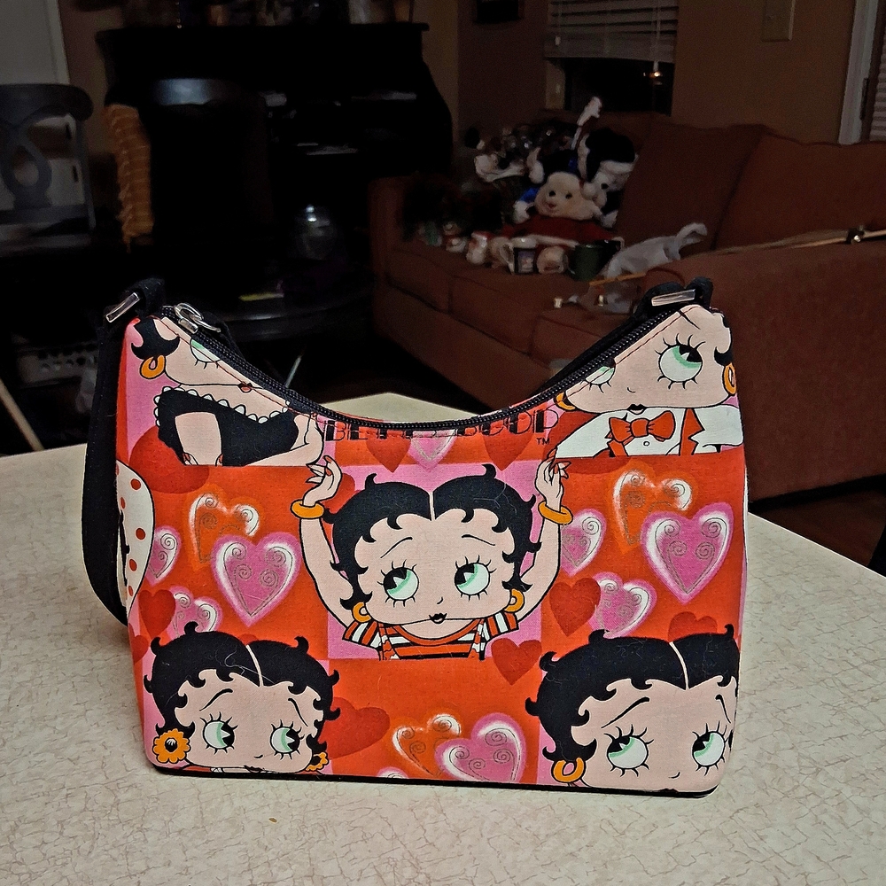 Charming Cartoon Character Shoulder Bag - Red and Black